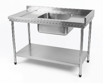 Mesa com 01 Cuba e Prateleira
